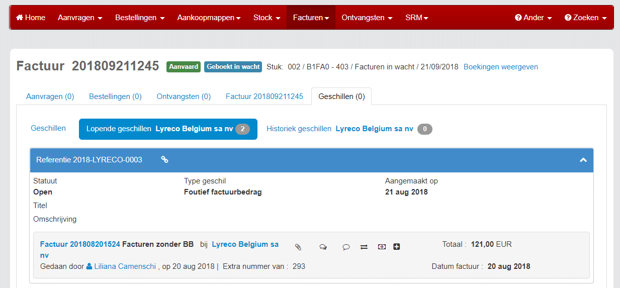 facturen, geschillen, purchase to pay