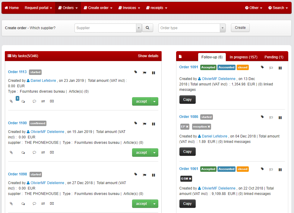 Purchase software – Ask&Go – Orders